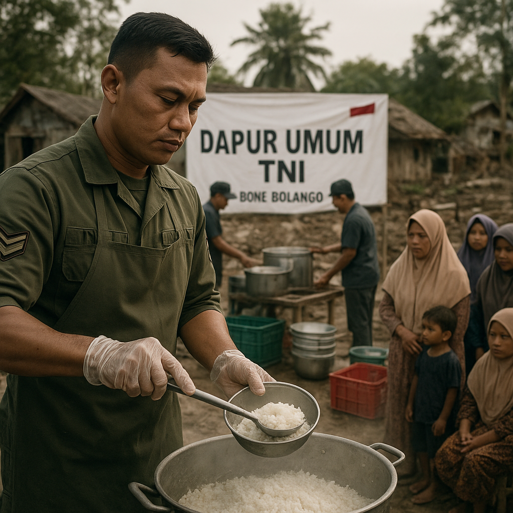 Dapur Umum TNI Selamatkan 200 Keluarga Terdampak Banjir Bandang, Sang Sersan Rela Tinggalkan Istri yang Baru Melahirkan