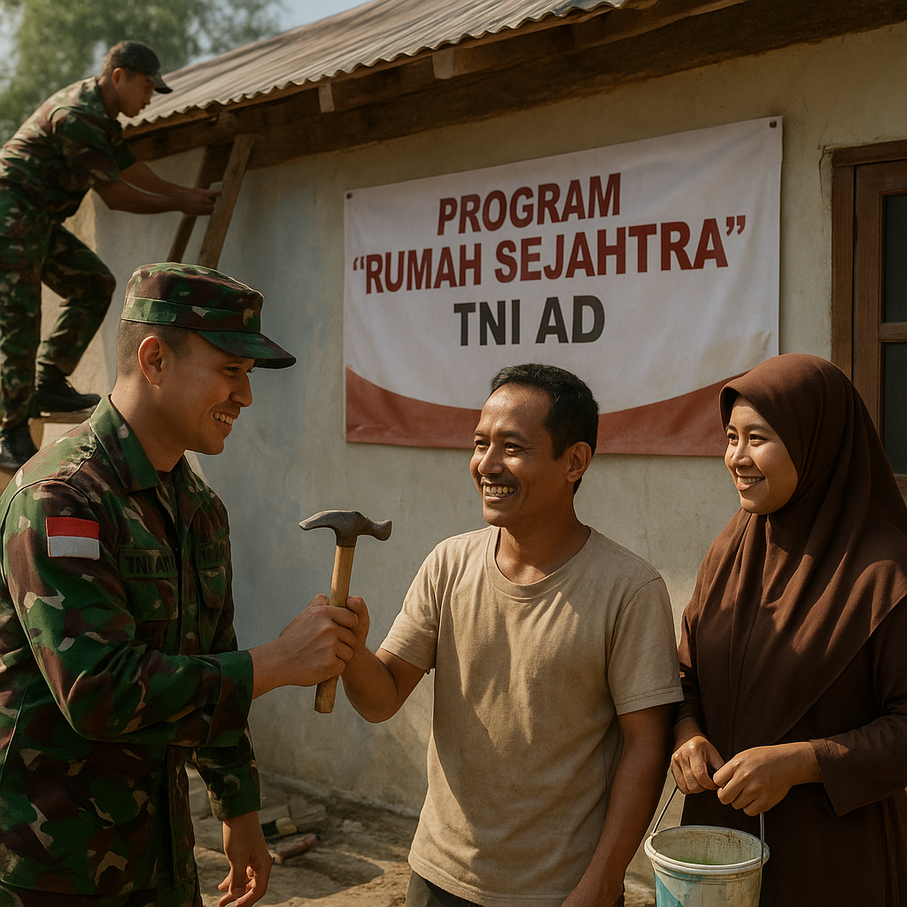 Program 'Rumah Sejahtera' TNI AD Bantu Perbaikan Hunian Keluarga Prajurit Tidak Mampu