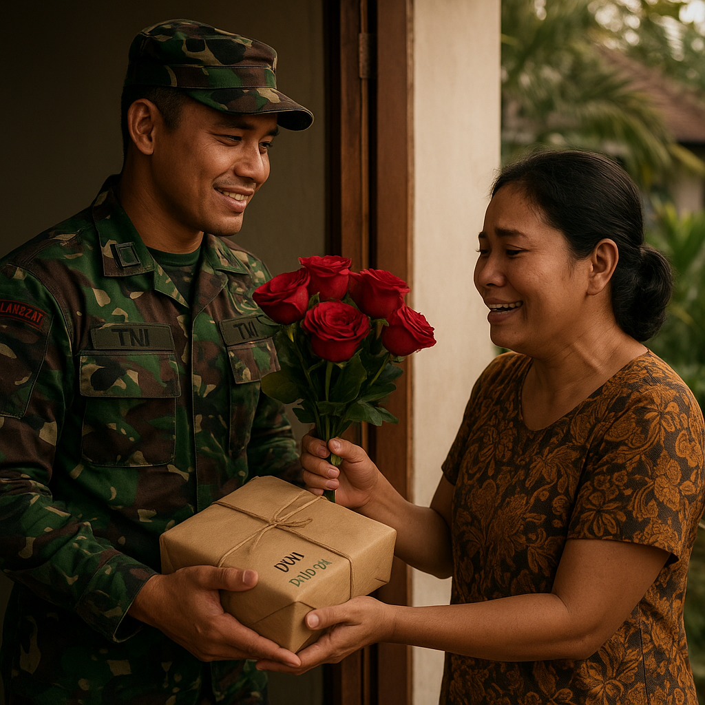 Kado Valentine Prajurit TNI untuk Istri: Buket Bunga dan Parcel dari Konflik Bersenjata di Papua