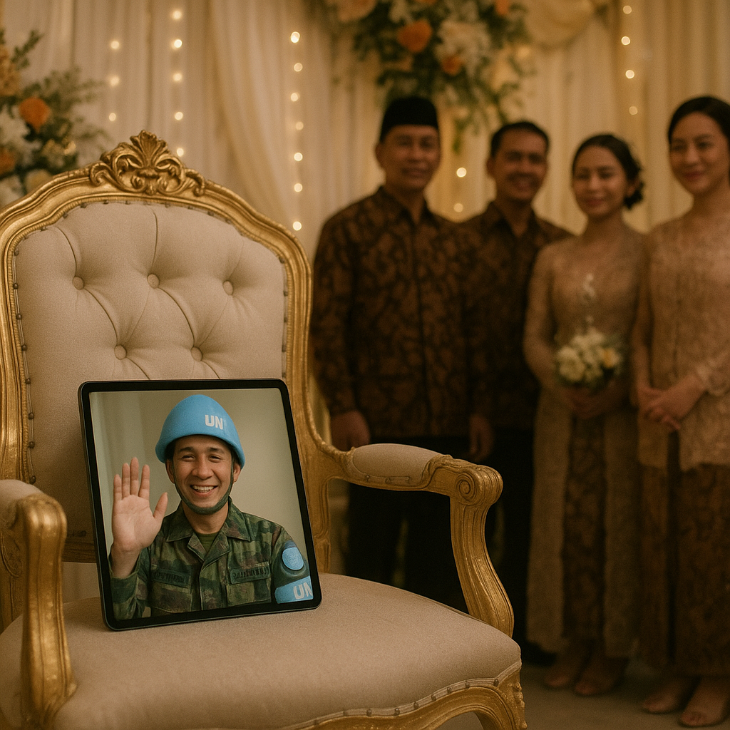 Kursi Kosong di Pesta Pernikahan Adik, Prajurit Bertugas di Lebanon Kirim Video Haru