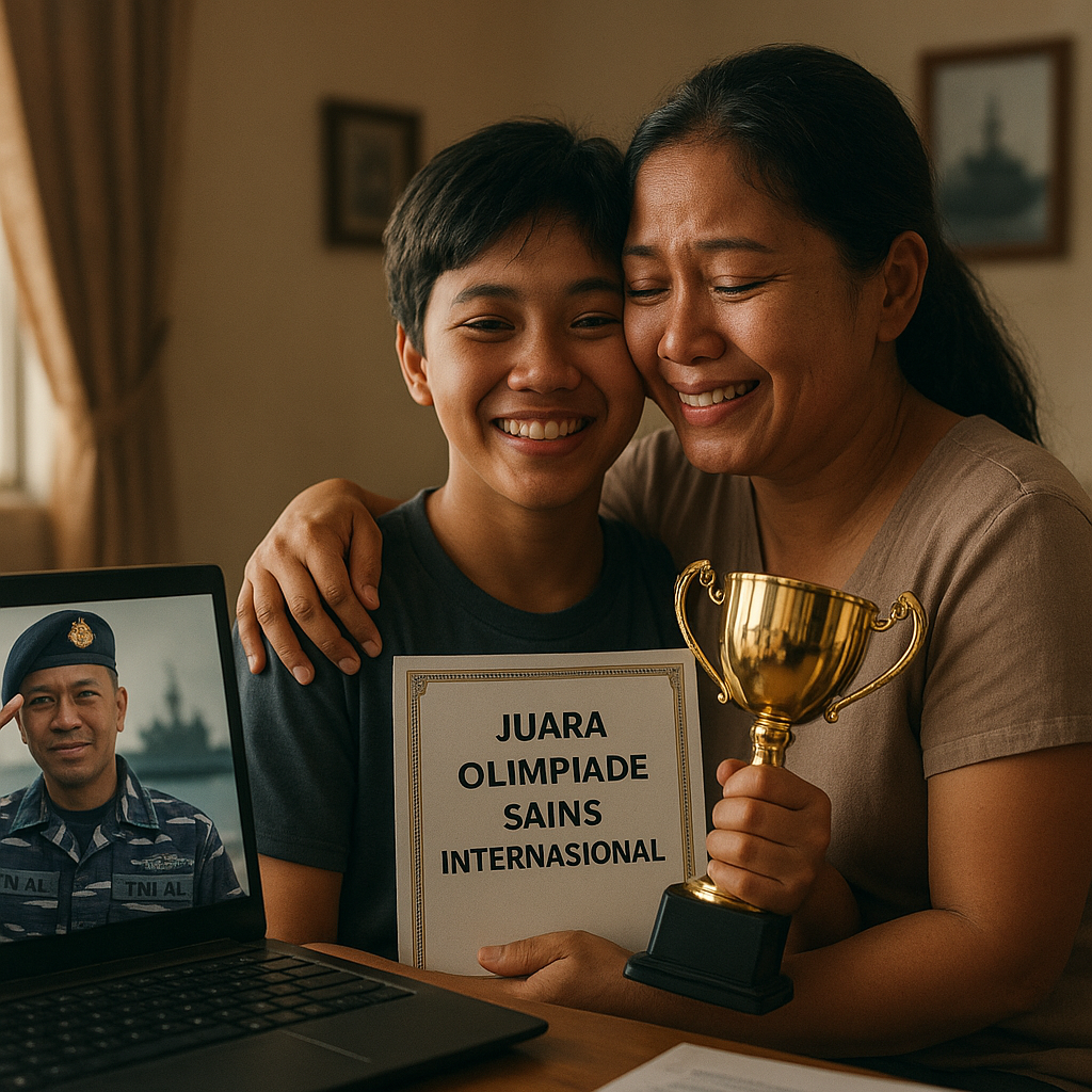 Anak Prajurit TNI AL Raih Juara Olimpiade Sains Internasional, Ayah Terharu Tak Bisa Menemani
