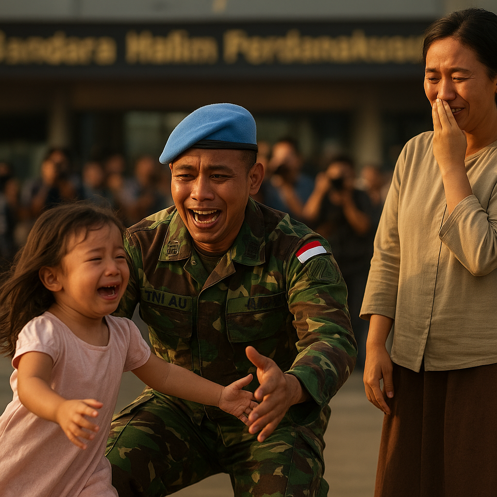 Kejutan Haru: Prajurit TNI AU Pulang dari Misi PBB, Putri Kecilnya Menangis di Pelukan