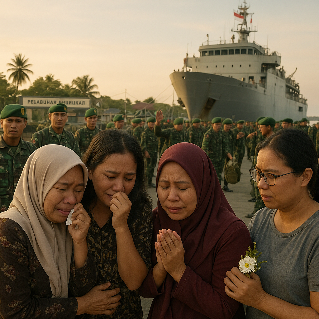 Air Mata Istri Prajurit di Pelabuhan Nunukan, Doa untuk Suami yang Berangkat ke Medan Tugas Rawan Konflik
