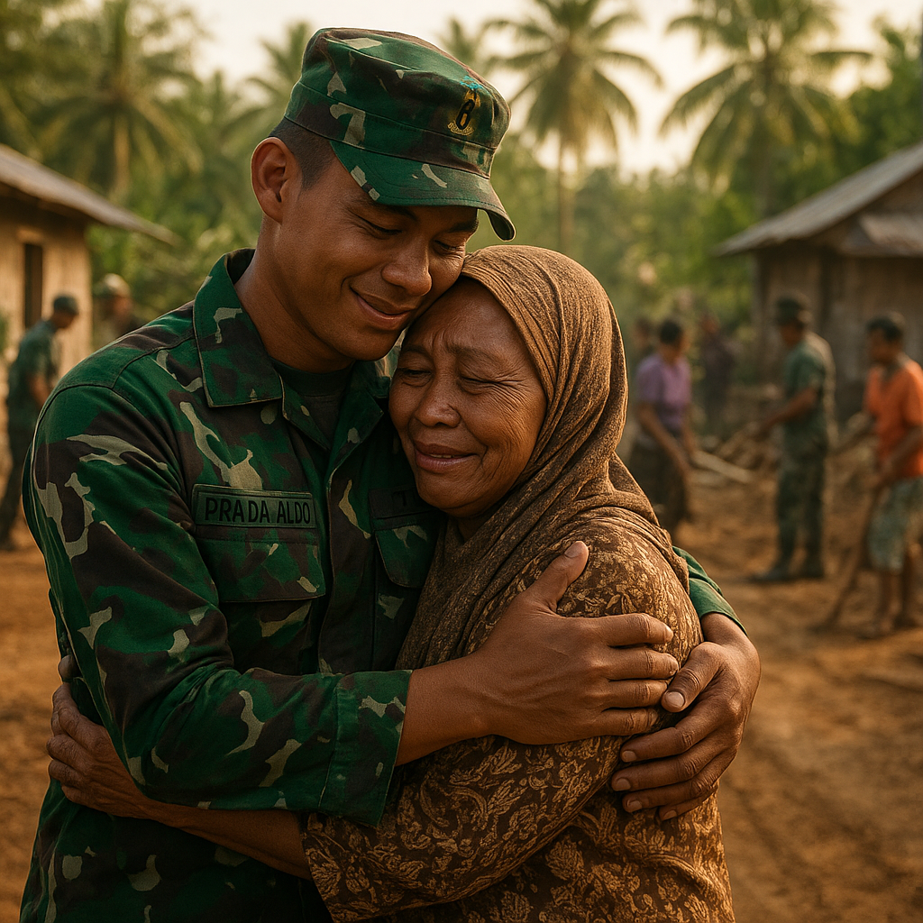 Kisah Hangat Anggota TNI dan Mama Angkat di Halmahera Timur Saat TMMD