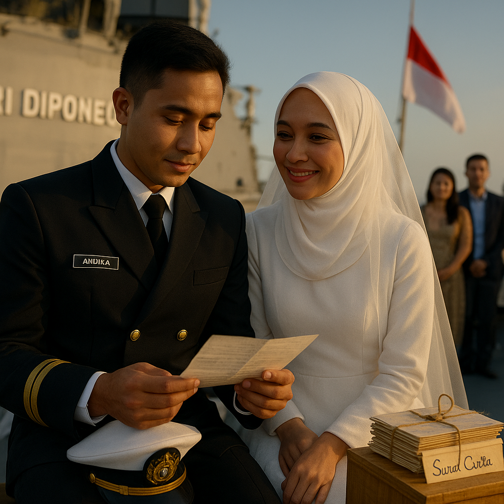 Surat Cinta di Atas Kapal: Kisah Romantis Prajurit TNI AL yang Menikahi Pujaan Hati di Tengah Laut