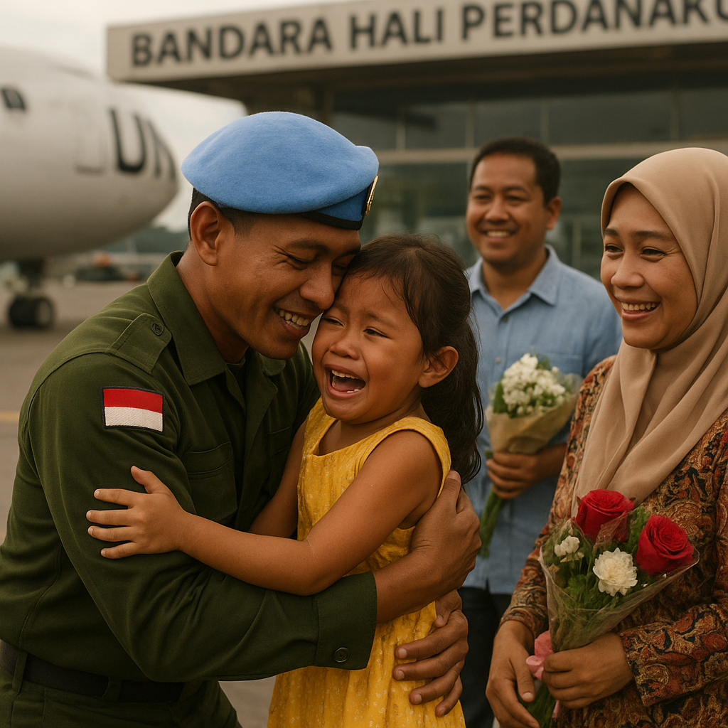 Tangis Haru Anak Sambut Kepulangan Ayah dari Misi Perdamaian PBB di Kongo