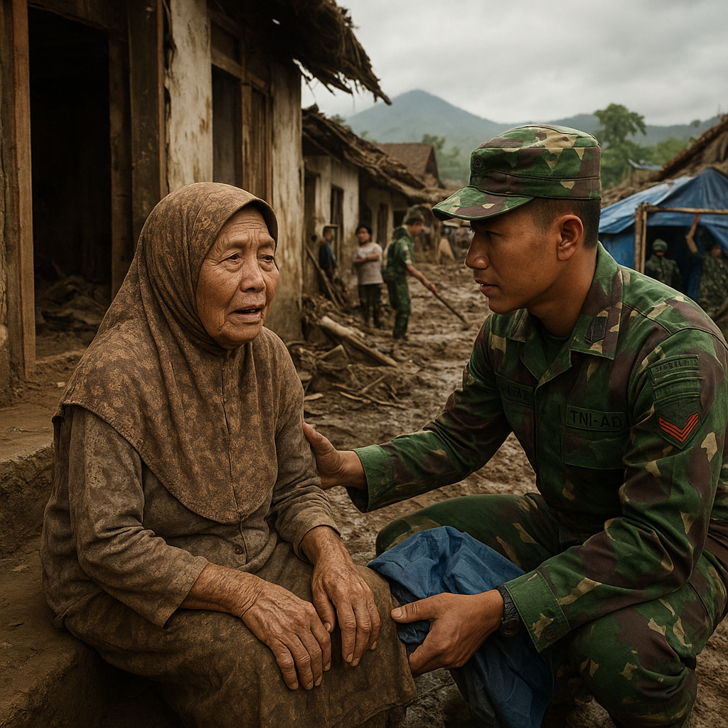 Rumah Orang Tua Prajurit Rusak Diterjang Banjir, TNI AD Langsung Turun Tangan Bangun Hunian Sementara