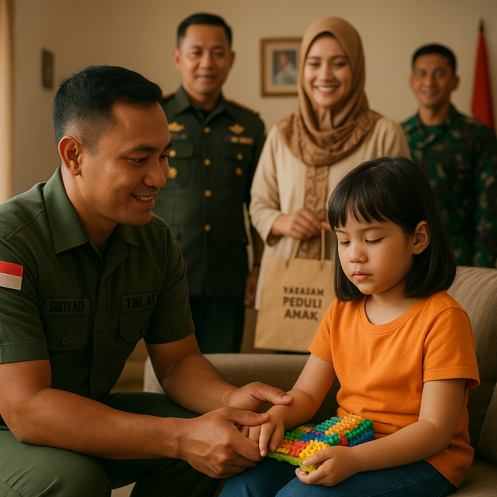 Prajurit TNI yang Juga Single Father Merawat Anak Berkebutuhan Khusus dengan Penuh Kasih