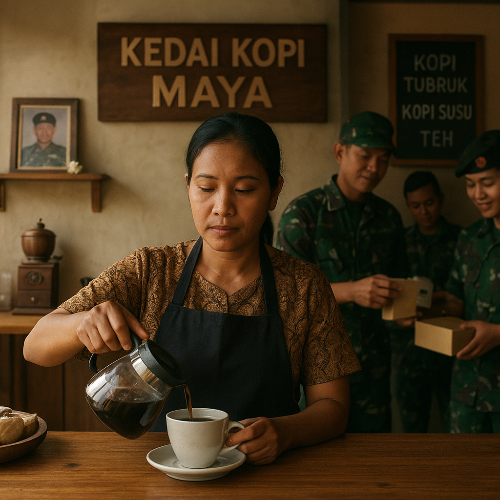 Janda Prajurit Gugur Dirikan Kedai Kopi, Dukungan Rekan Almarhum Suami