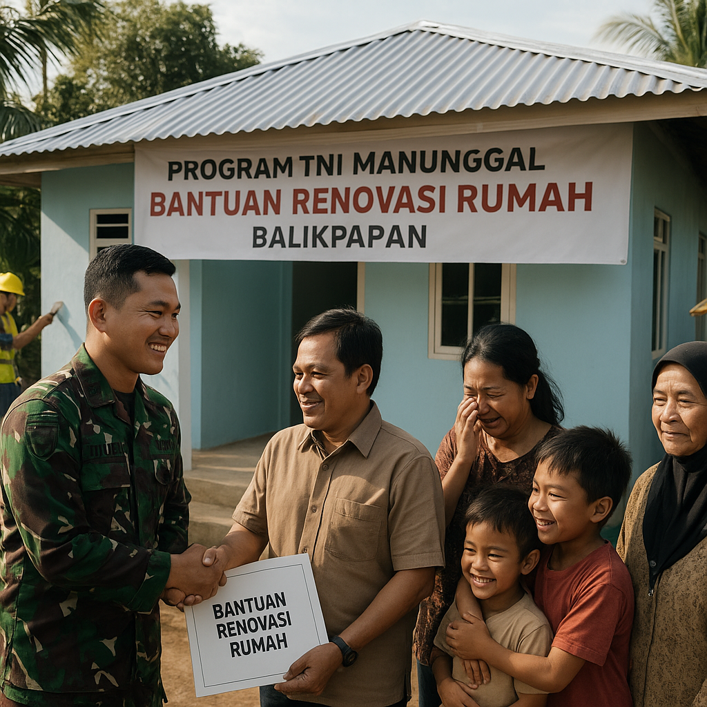 Keluarga Prajurit TNI AU di Balikpapan Terima Bantuan Renovasi Rumah dari Program TNI Manunggal