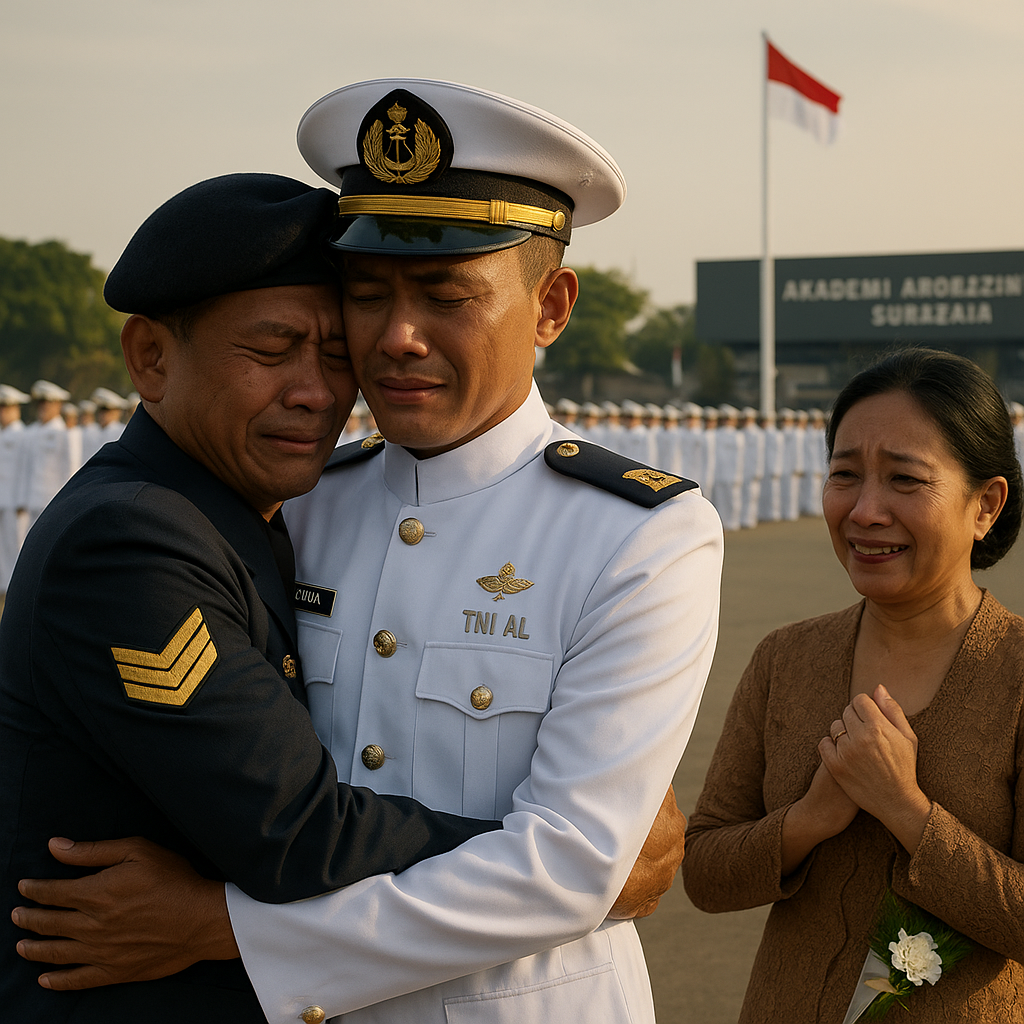 Anak Prajurit TNI AL Lulus Akademi Militer Ikuti Jejak Ayah, Pelukan Haru di Lapangan AAL