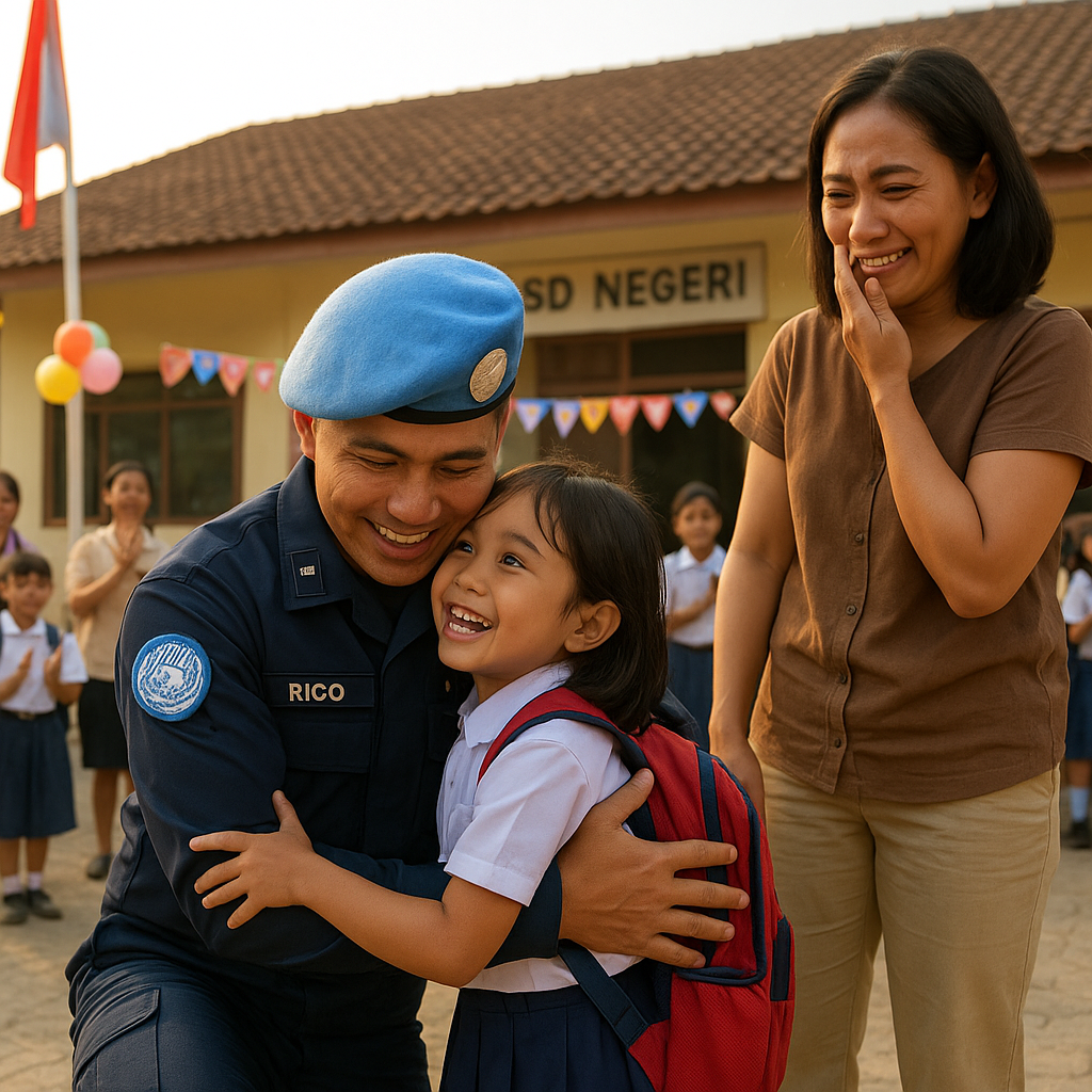 Kepulangan Tak Terduga Prajurit TNI AU dari Misi Perdamaian PBB, Kejutan Manis untuk Anak di Sekolah