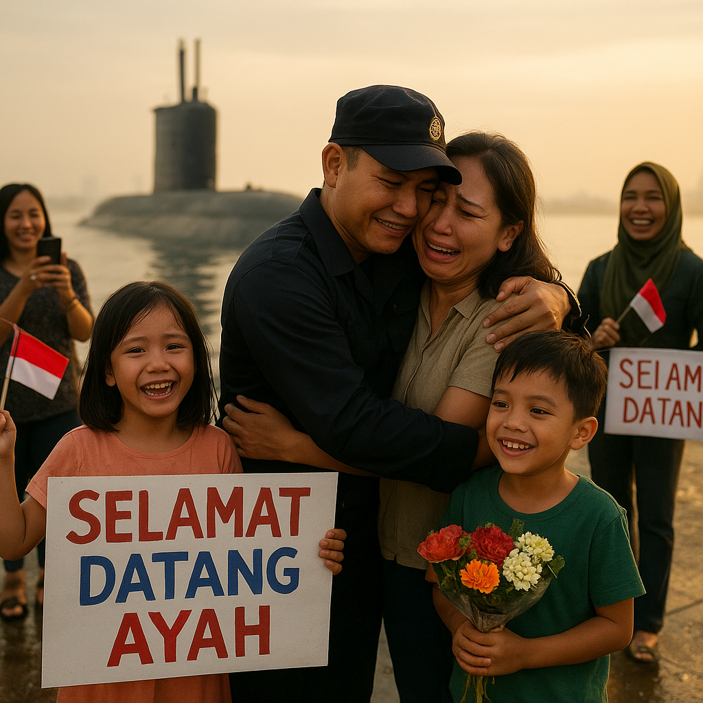 Anak-Anak Pantai Sambut Ayah Mereka Pulang Ekspedisi Kapal Selam, Air Mata di Dermaga Surabaya
