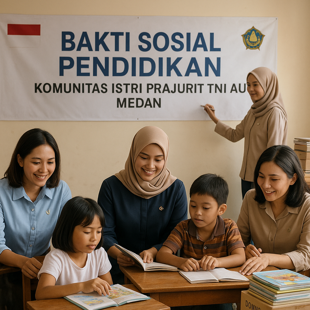 Komunitas Istri Prajurit TNI AU di Medan Rutin Gelar Bakti Sosial Pendidikan Anak-Anak Prajurit