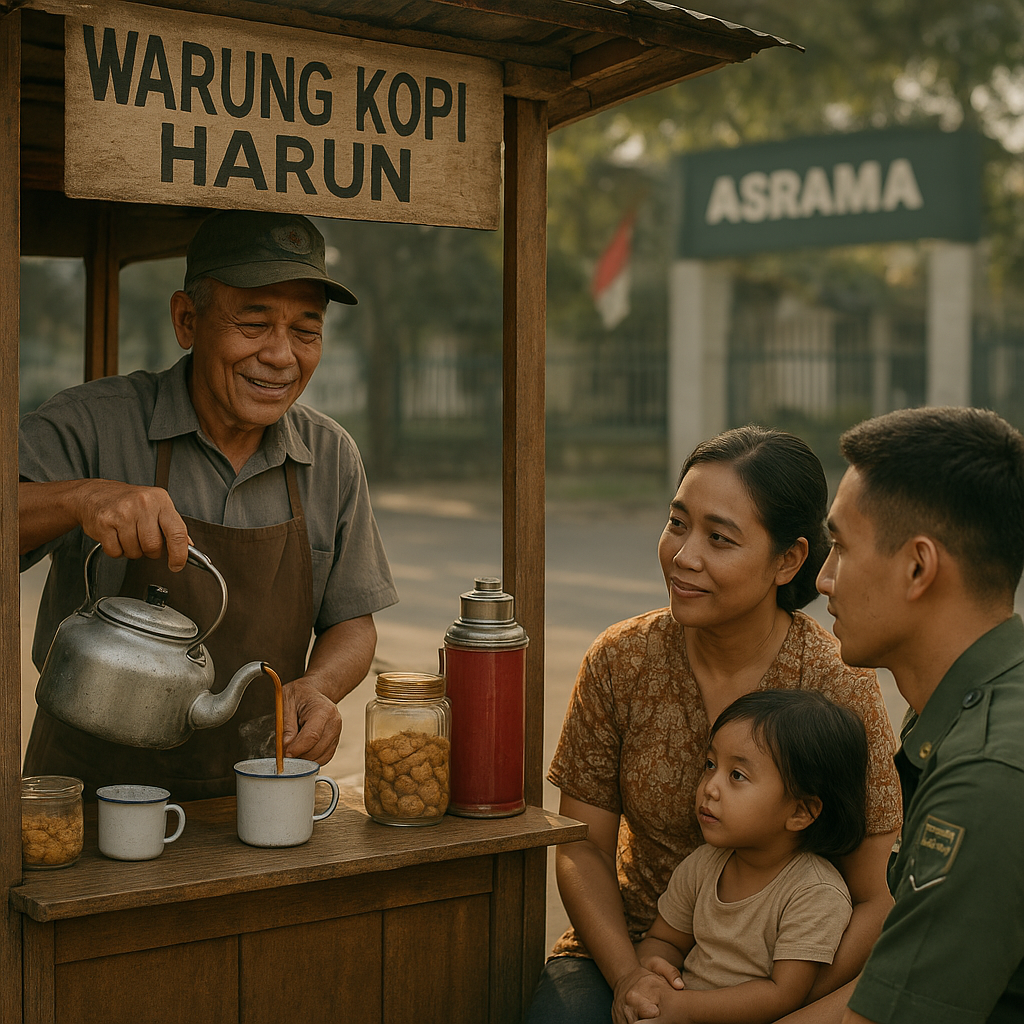 Pensiunan Pelda Buka Warung Kopi Dekat Asrama, Jadi Tempat Curhat Keluarga Prajurit
