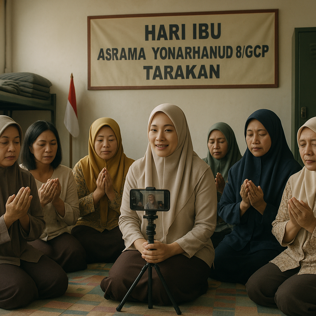 Hari Ibu di Perbatasan: Istri Prajurit Yonarhanud 8/GCP Gelar Doa Bersama untuk Suami di Medan Latihan