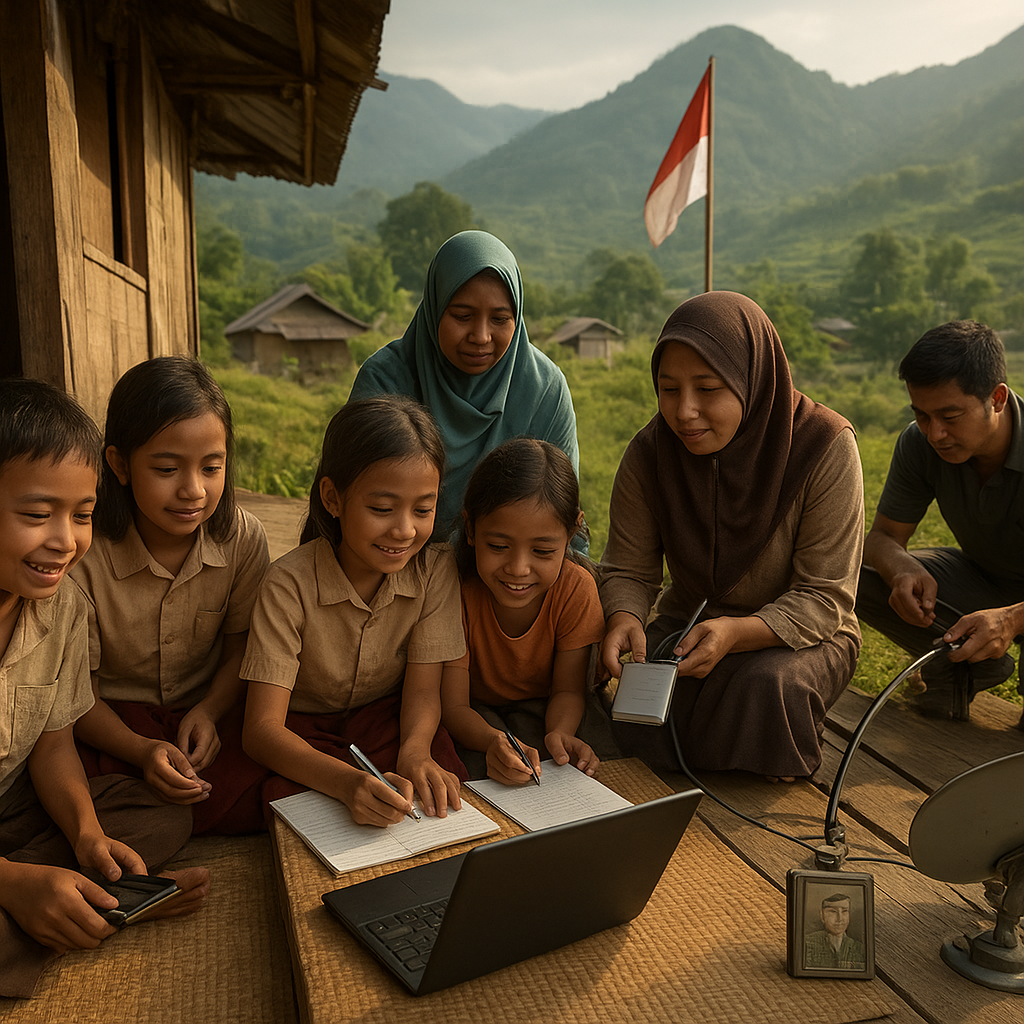 Anak-anak Prajurit TNI Ikuti 'School from Home' di Daerah Terpencil dengan Semangat