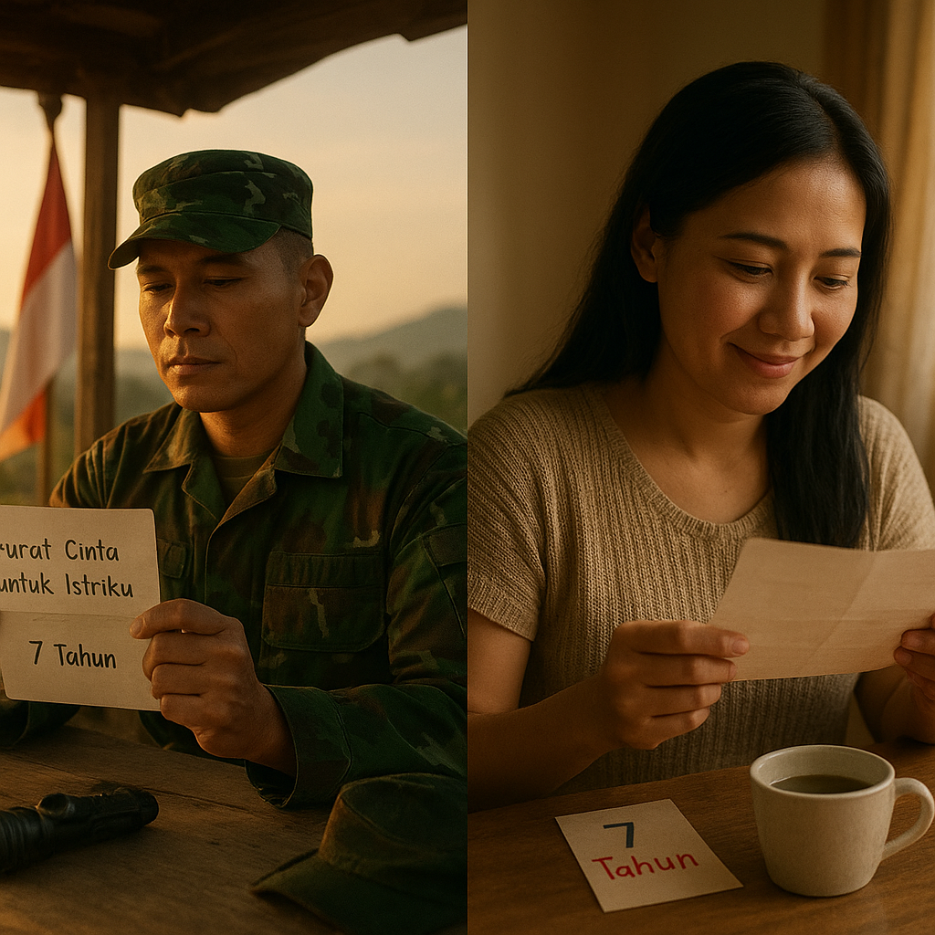 Surat Cinta dari Tapal Batas: Prajurit TNI AD dan Istri Rayakan Anniversary Jarak Jauh