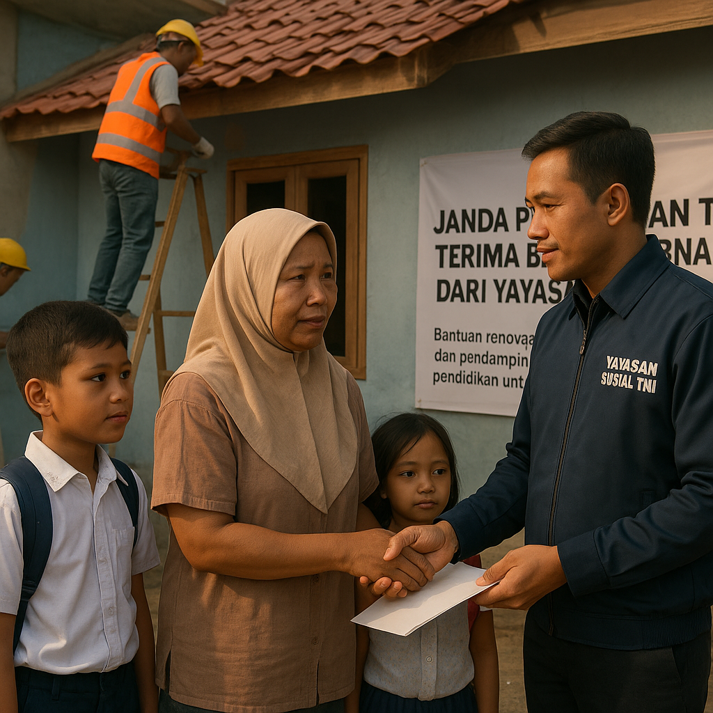 Janda Prajurit TNI Terima Bantuan Renovasi Rumah dari Yayasan Sosial TNI