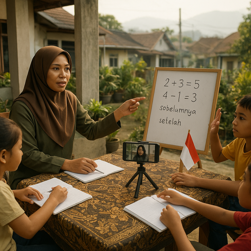 Istri Prajurit TNI AU Dirikan Kelas Belajar Gratis untuk Anak-anak Kampung