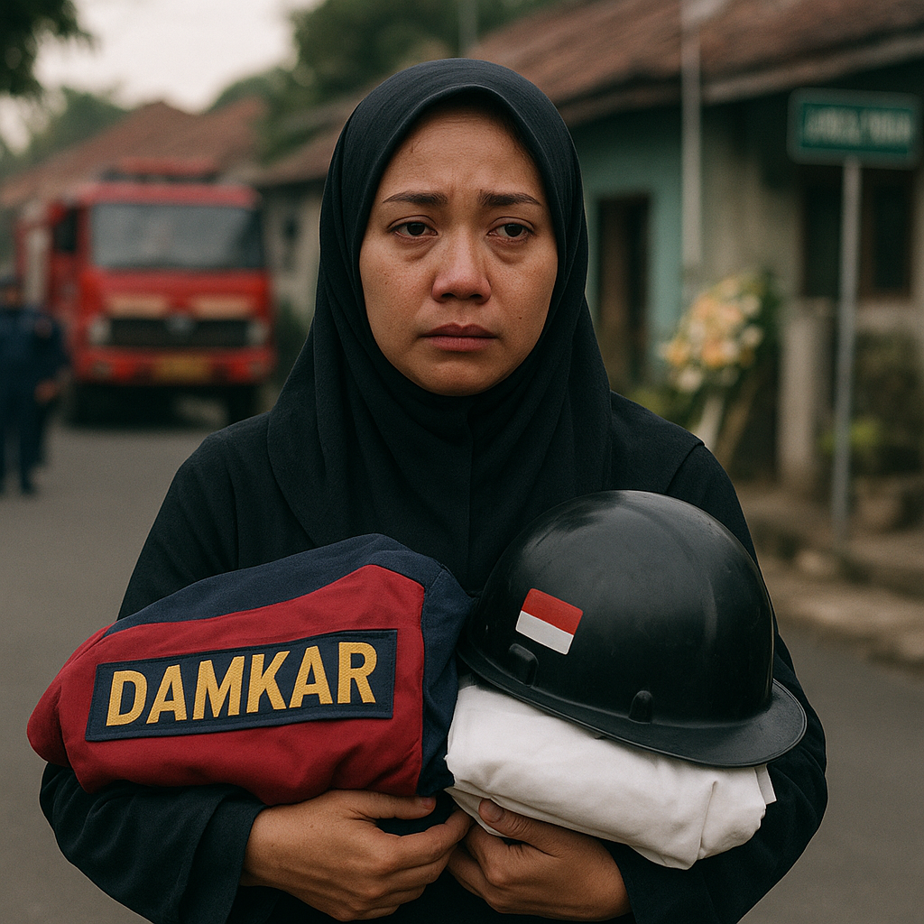 "Suami Saya Sudah Dibungkus Kain Putih", Cerita Pilu Istri Petugas Damkar yang Gugur