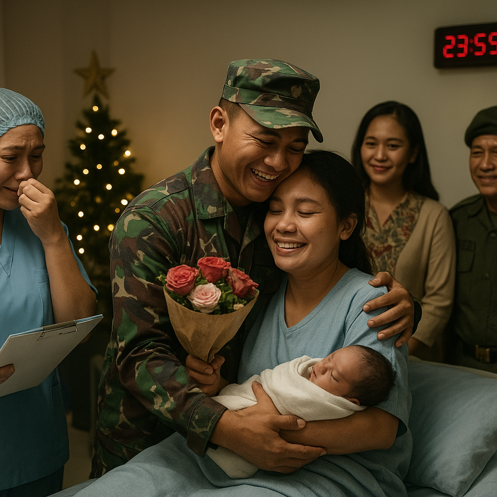 Kejutan Natal: Prajurit Marinir Pulang Tugas dan Langsung Sambut Kelahiran Anak