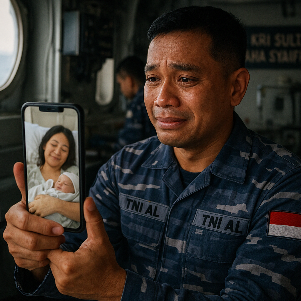 Kisah Prajurit TNI AL yang Jadi Ayah di Atas Kapal Perang