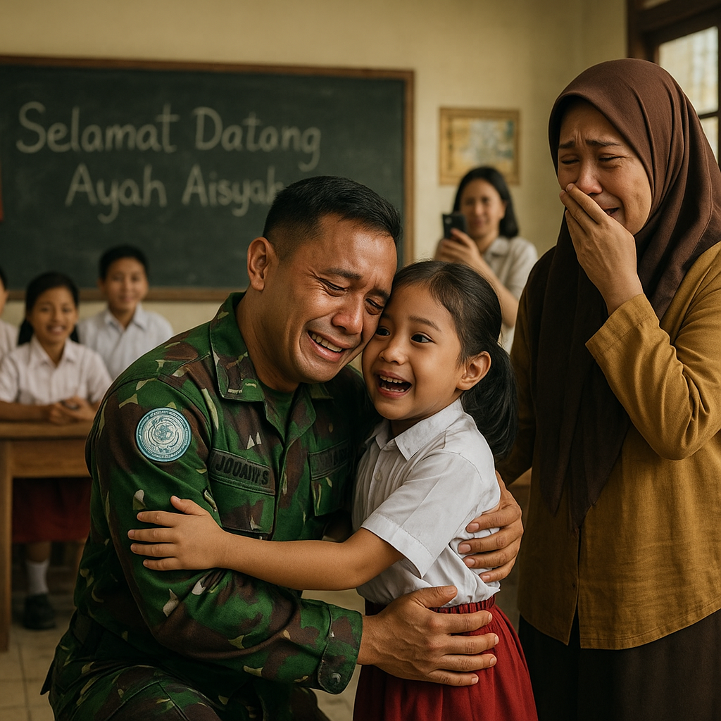 Kejutan di Sekolah: Prajurit TNI AD Pulang Misi PBB, Peluk Haru Putri Kecilnya di Depan Kelas