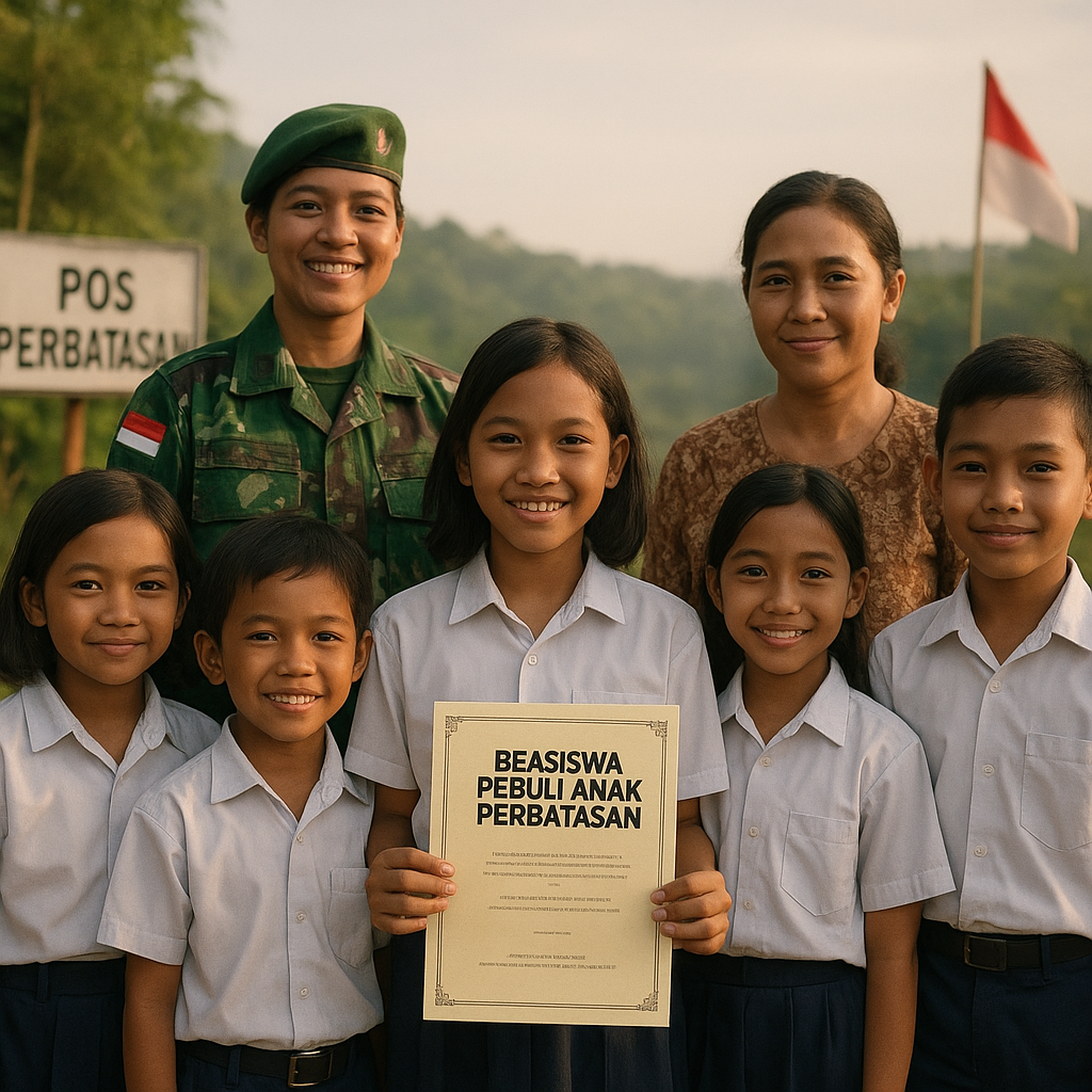Anak-Anak Tentara Perbatasan Dapat Beasiswa, Ingin Jadi Prajurit Seperti Ayah