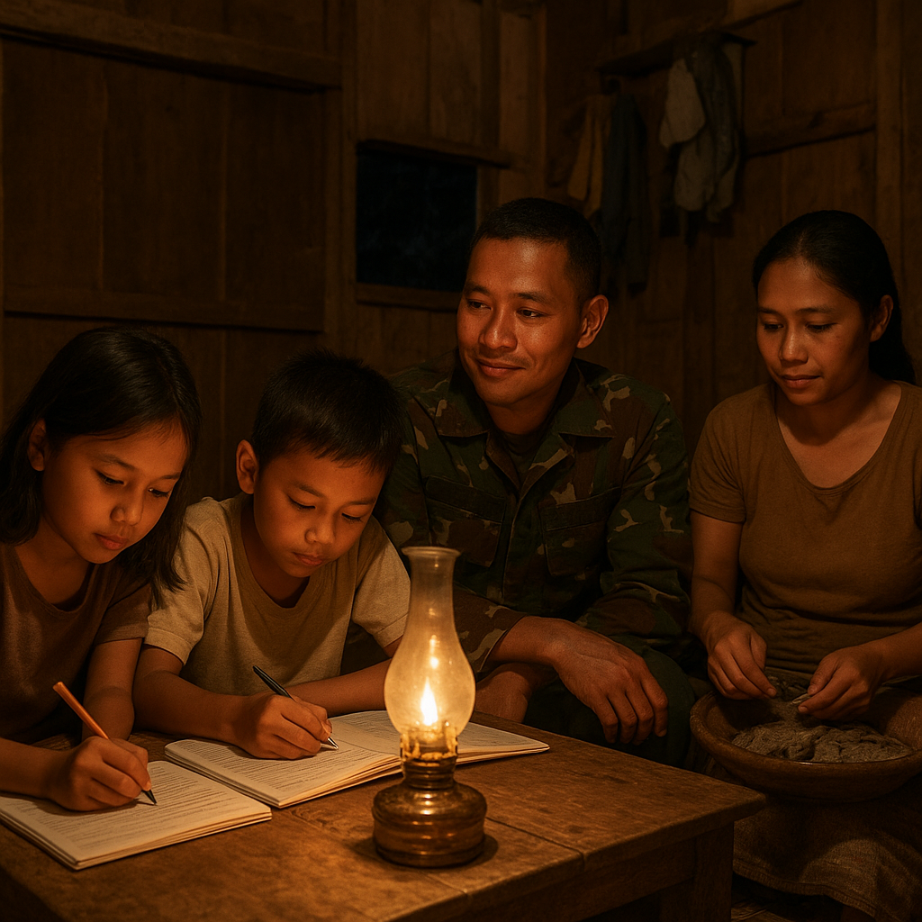 Hidup Tanpa Listrik: Kisah Keluarga Prajurit di Perbatasan Kalimantan, Sekolah Anak Pakai Lampu Minyak