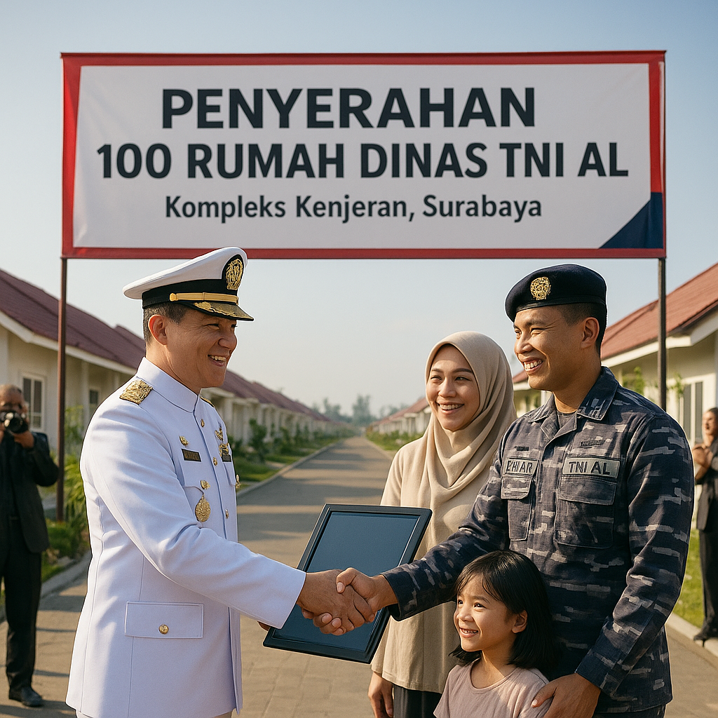 TNI AL Serahkan 100 Unit Rumah Dinas untuk Keluarga Prajurit di Surabaya