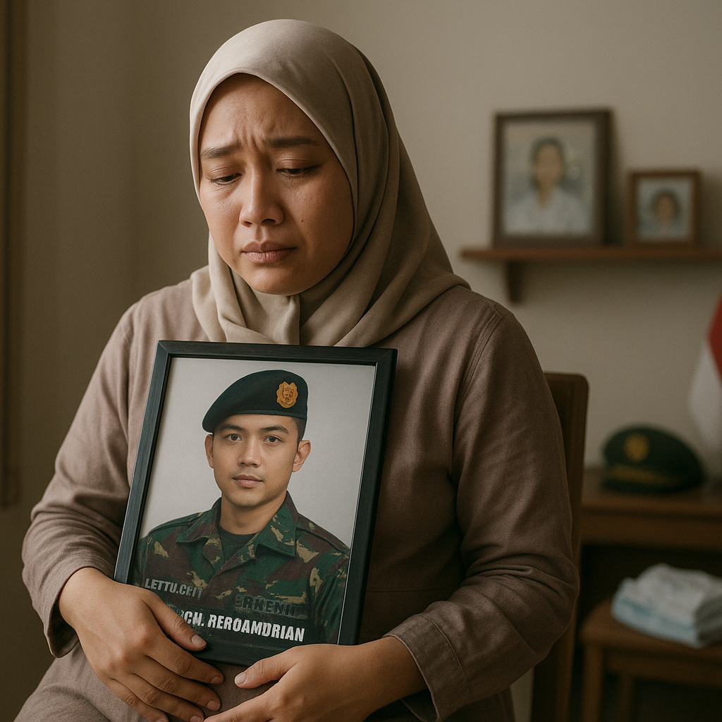 Duka Mendalam Istri Prajurit yang Gugur Dalam Kecelakaan Helikopter di Kendal: 'Dia Pamit Cium Kening Saya dan Anak, Itu Terakhir'
