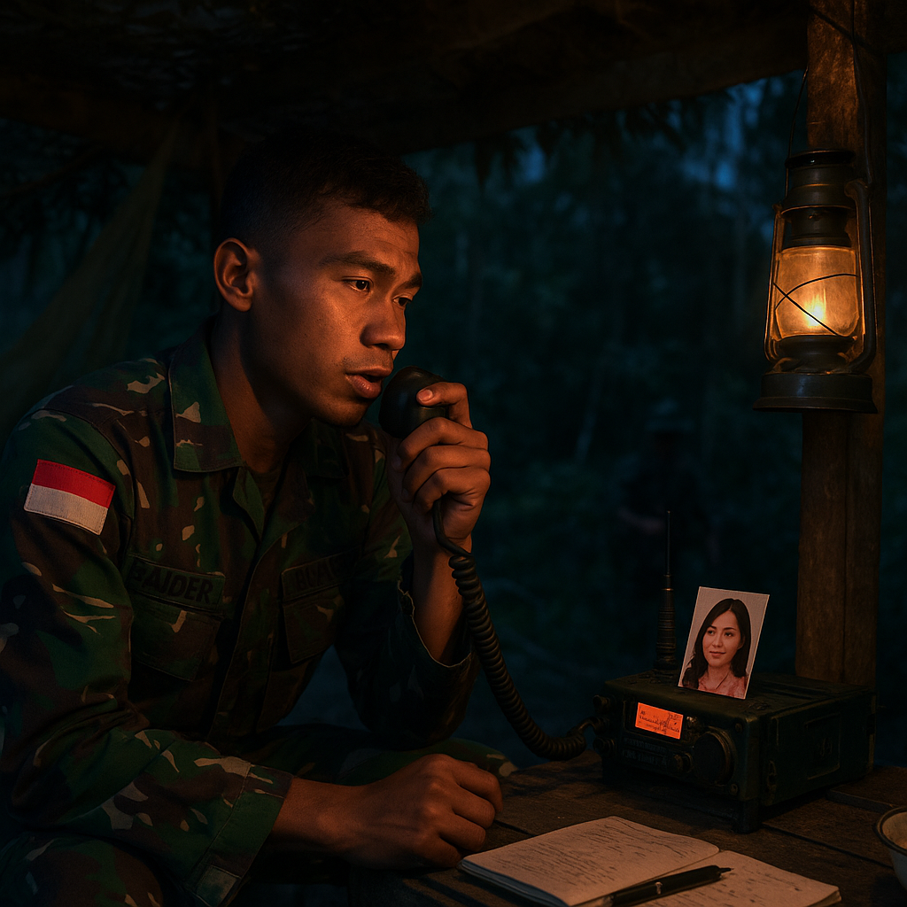 Valentine di Perbatasan: Prajurit Yonif Raider 300/Brajawijaya Kirim Pesan Cinta ke Istri Lewat Radio Rig, Sinyal Satu-satunya di Hutan Papua