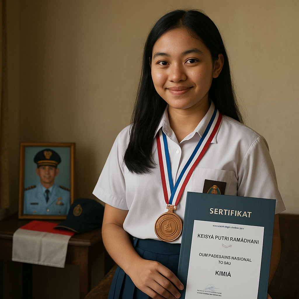 Anak Prajurit TNI AU Raih Medali Olimpiade Sains, Dedikasikan untuk Ayah yang Bertugas di Perbatasan
