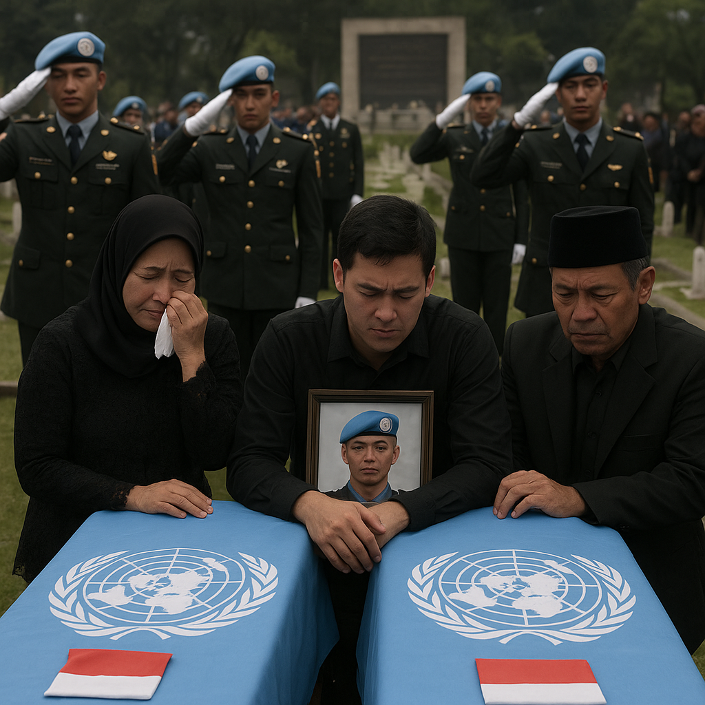 FOTO: Air Mata Keluarga Iringi Pemakaman Prajurit Penjaga Perdamaian