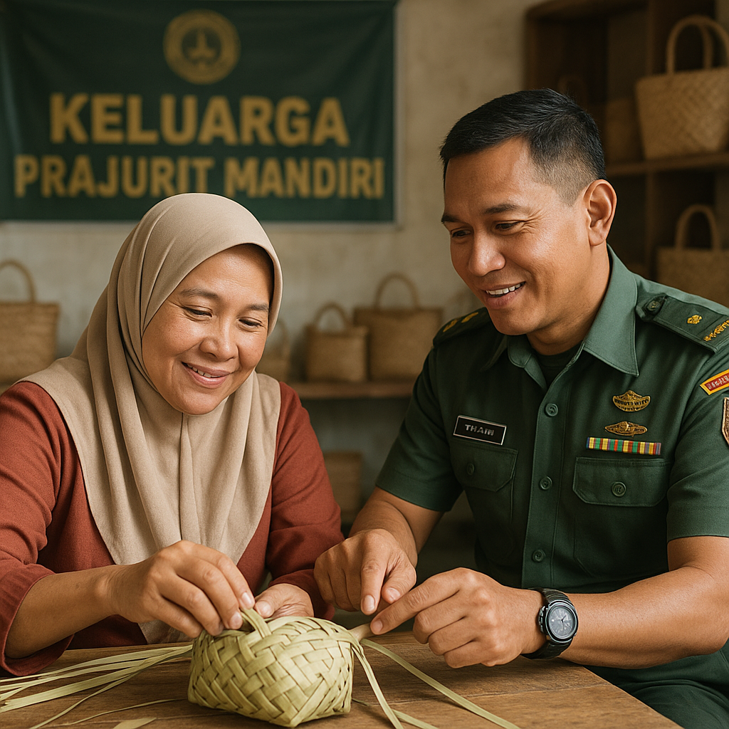 Program 'Keluarga Prajurit Mandiri' TNI AD Bantu Istri Veteran Dirikan Usaha Kerajinan Anyaman