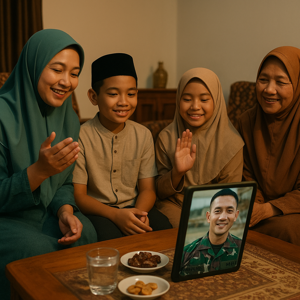 Keluarga Prajurit TNI AD Menjalani Ramadan dengan Suami di Medan Tugas