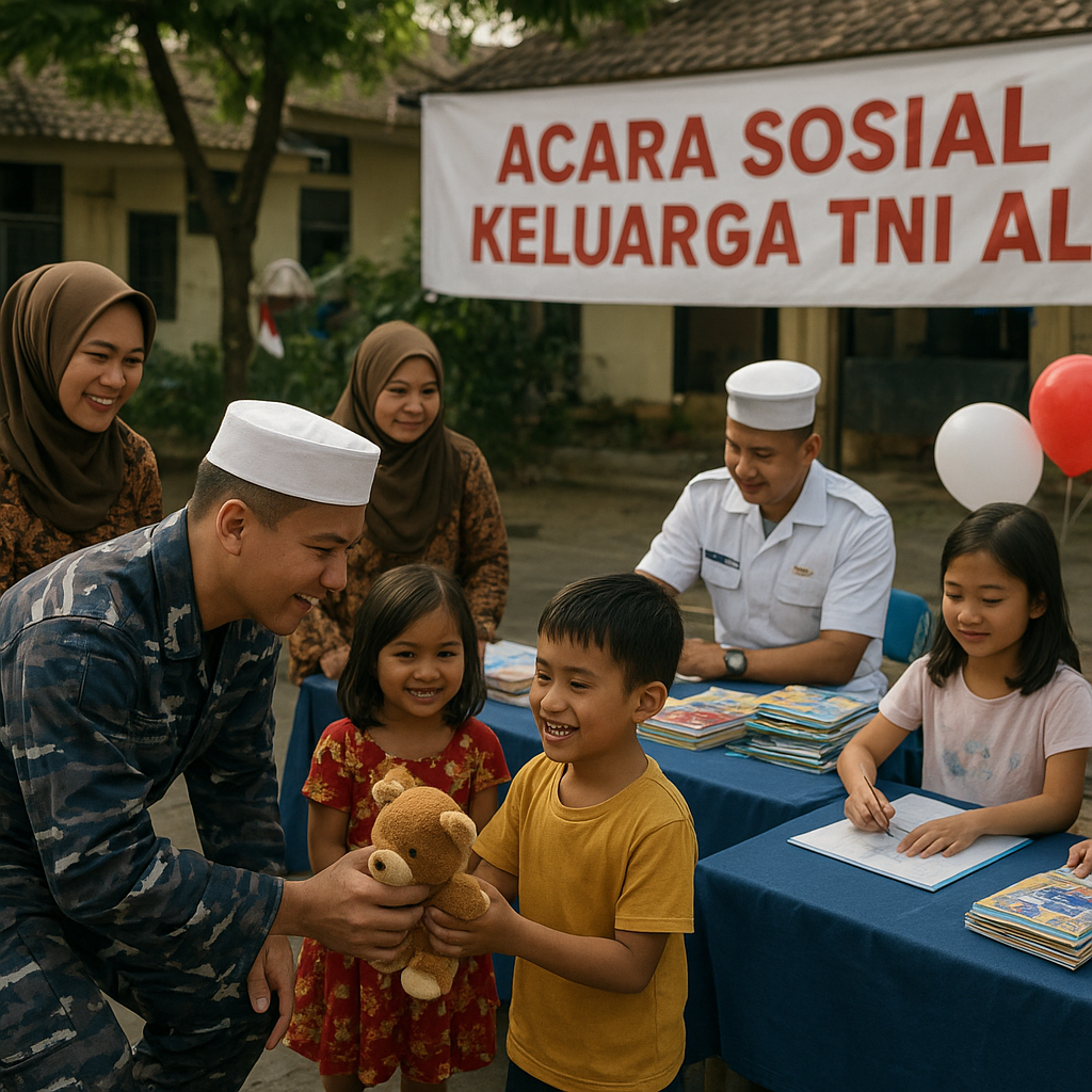 Keluarga Prajurit TNI AL Menyelenggarakan Acara Sosial untuk Anak-Anak