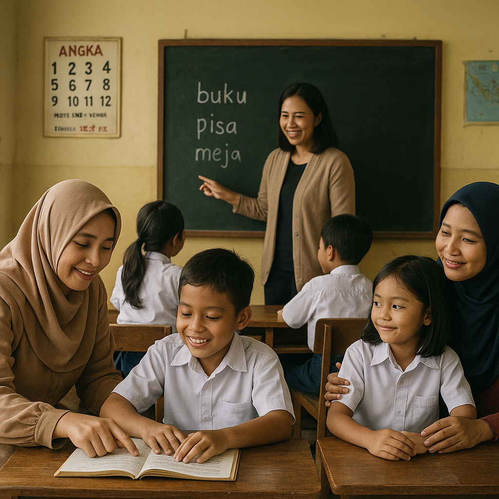 Istri Prajurit TNI AL Mengajar di Sekolah Anak Prajurit