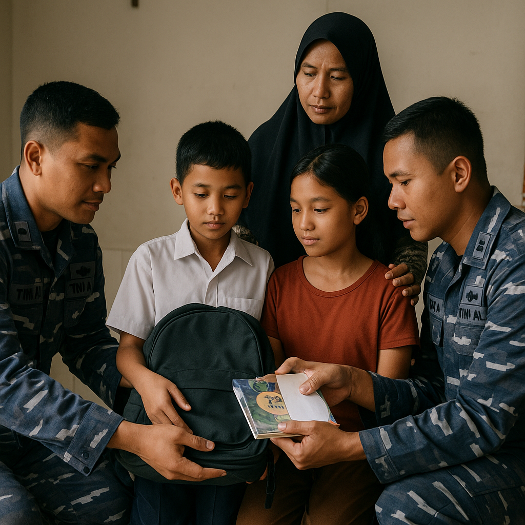 Prajurit TNI AL di Surabaya Bantu Pendidikan Anak Janda Prajurit yang Gugur