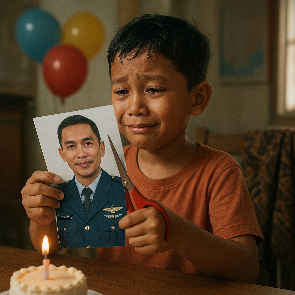 Anak Prajurit TNI AU di Makassar Rayakan Ulang Tahun dengan Foto Ayah di Medan Tugas