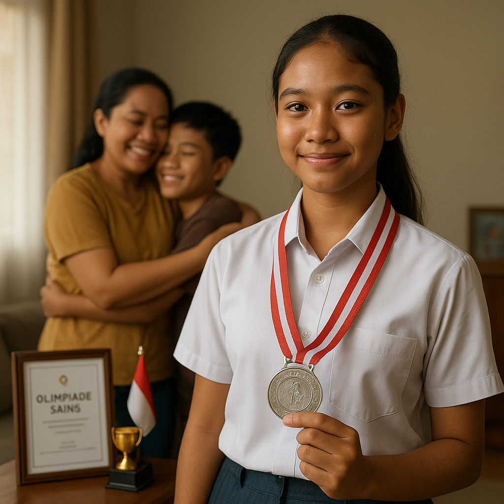 Anak Prajurit TNI Raih Medali Olimpiade Sains: "Ini Hadiah untuk Ayah yang Jauh"