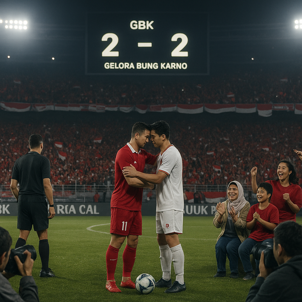 Laga Uji Coba Timnas Indonesia vs Vietnam Berakhir Imbang 2-2 di Stadion Utama Gelora Bung Karno