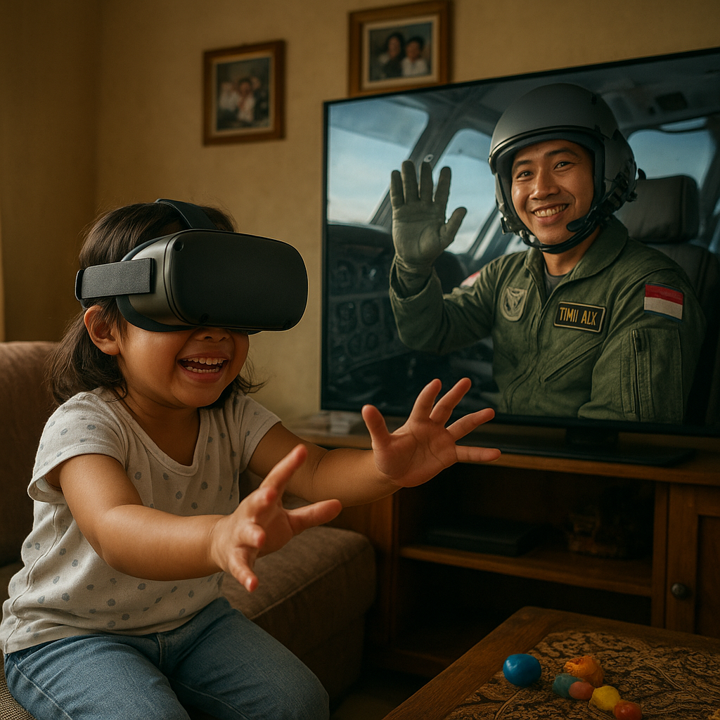 Berkat Teknologi VR, Anak Prajurit TNI AU 'Bertemu' Ayahnya yang Tugas di Pangkalan Terpencil Papua