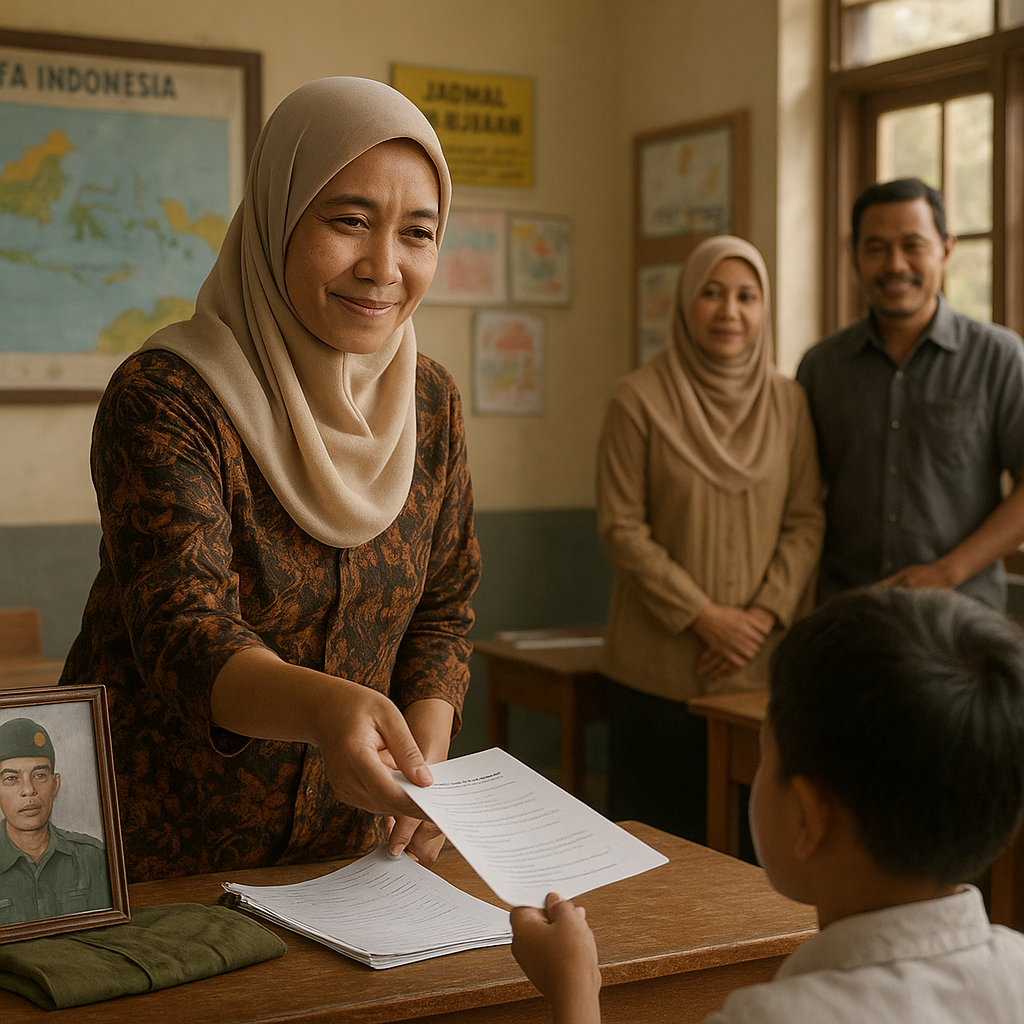 Kisah Mengharukan Istri Prajurit TNI yang Kembali Menjadi Guru untuk Menafkahi Keluarga