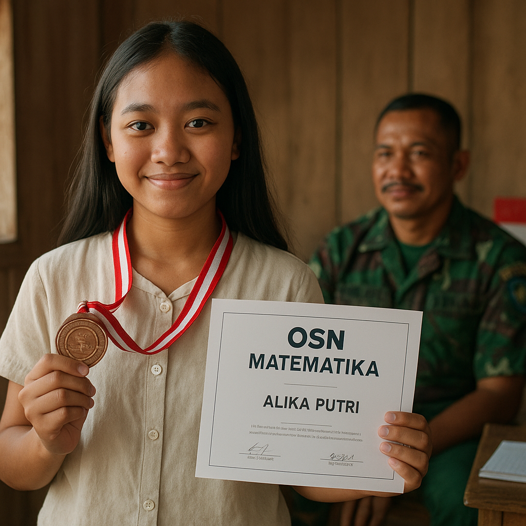 Anak Prajurit TNI AU di Papua Berhasil Raih Medali Olimpiade Sains Nasional