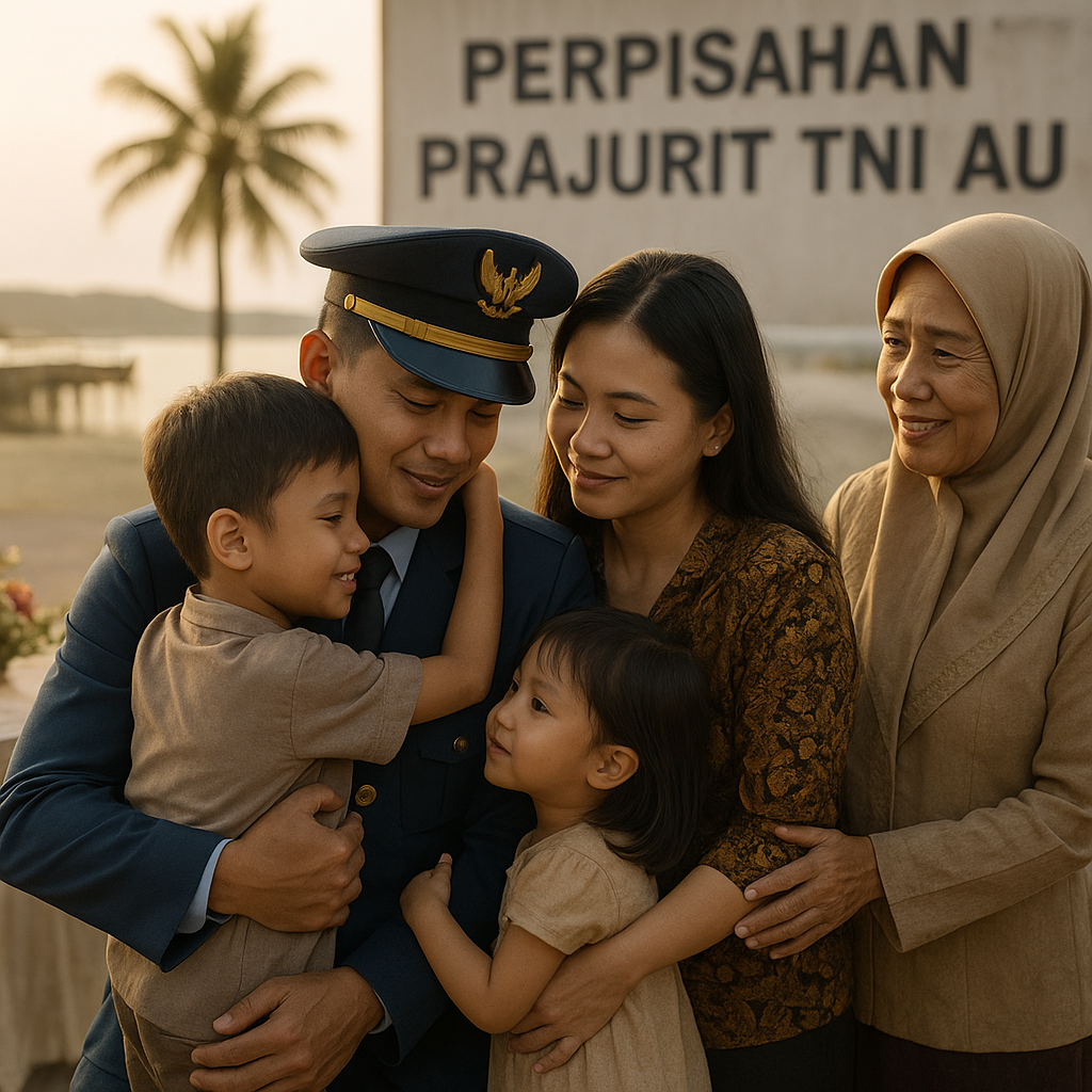 Momen Perpisahan Prajurit TNI AU: Kehangatan Keluarga sebelum Bertugas ke Operasi