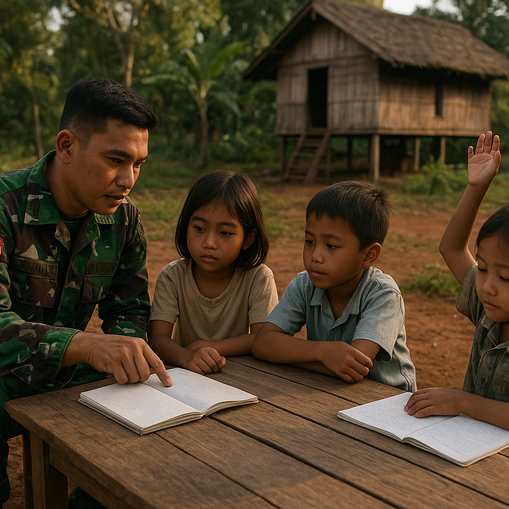 Prajurit TNI AD Bantu Pendidikan Anak Petani di Perbatasan, Terinspirasi dari Pengalaman Pribadi