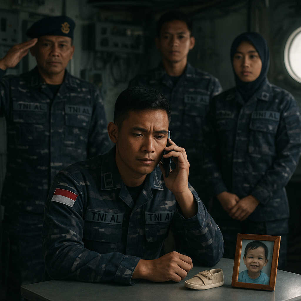 Anak Prajurit TNI AL Meninggal di Rumah Sakit, Prajurit di Kapal Perang Beri Penghormatan Terakhir Lewat Telepon
