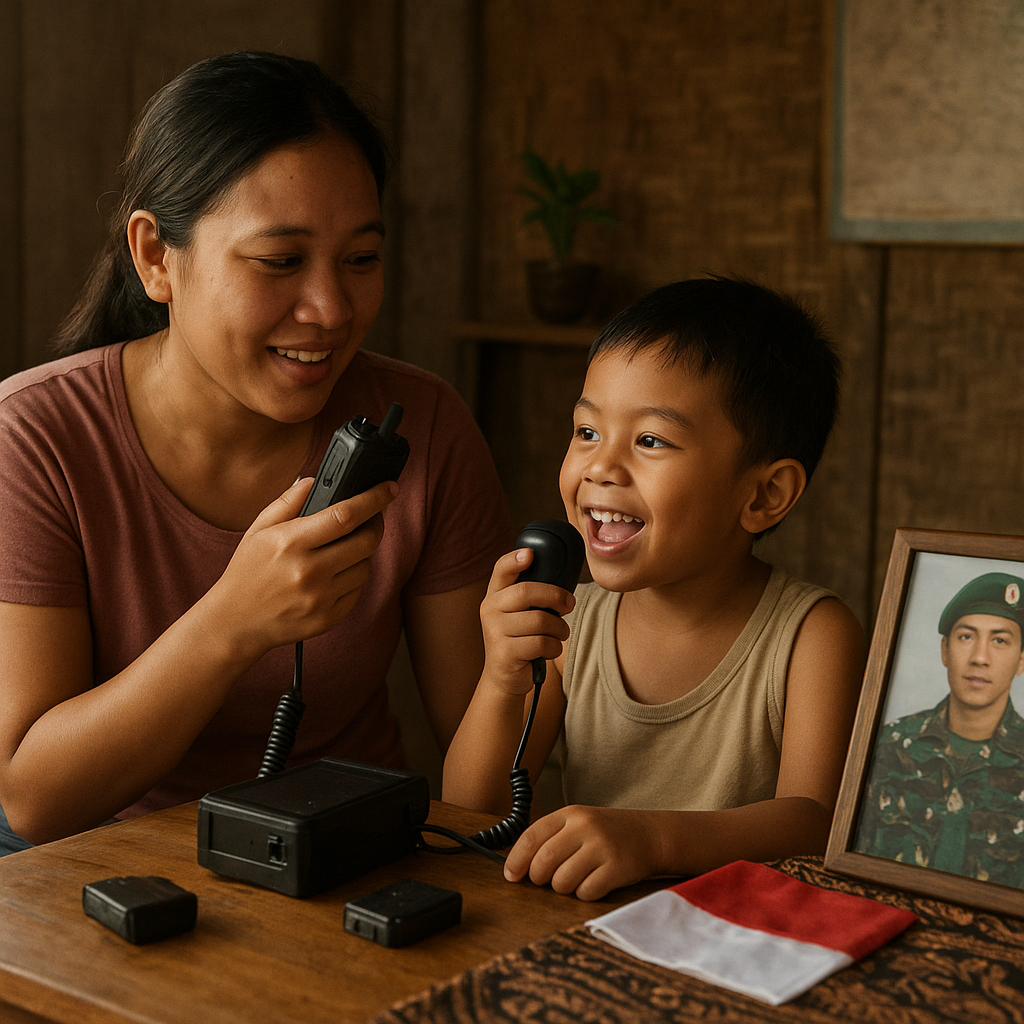 Suara Ceria di Telepon: Komunikasi Istri Prajurit TNI AD Perbatasan via Radio HT
